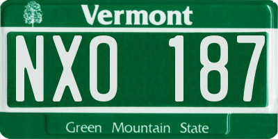 VT license plate NXO187