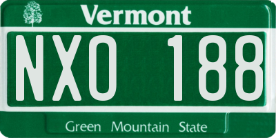 VT license plate NXO188