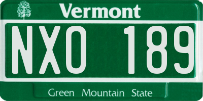 VT license plate NXO189