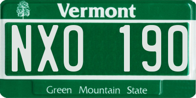 VT license plate NXO190