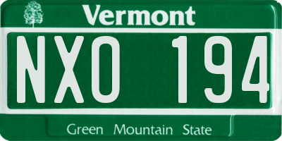 VT license plate NXO194
