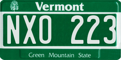 VT license plate NXO223