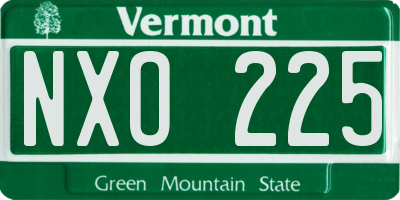 VT license plate NXO225