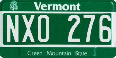 VT license plate NXO276