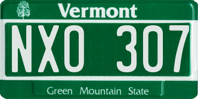 VT license plate NXO307
