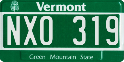 VT license plate NXO319