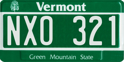 VT license plate NXO321