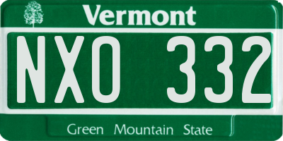 VT license plate NXO332