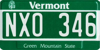 VT license plate NXO346