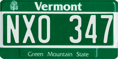VT license plate NXO347