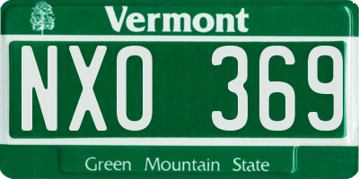 VT license plate NXO369