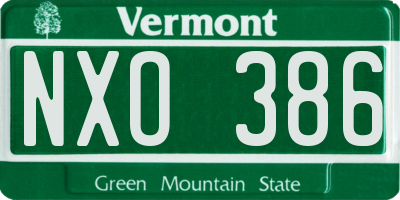 VT license plate NXO386