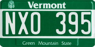 VT license plate NXO395