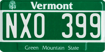 VT license plate NXO399