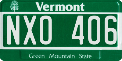 VT license plate NXO406