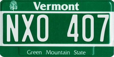 VT license plate NXO407