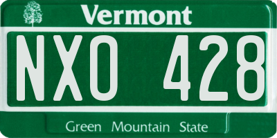VT license plate NXO428