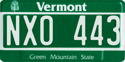VT license plate NXO443