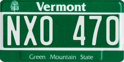 VT license plate NXO470