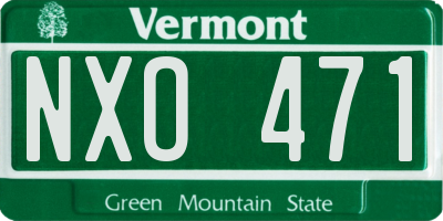 VT license plate NXO471