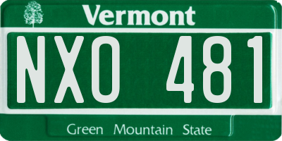 VT license plate NXO481