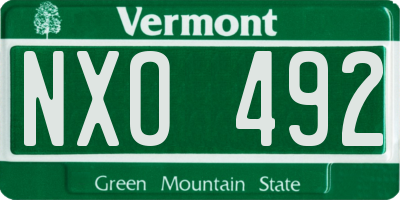 VT license plate NXO492