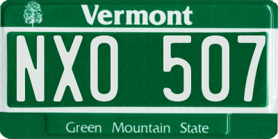 VT license plate NXO507