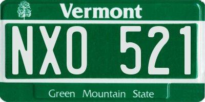 VT license plate NXO521