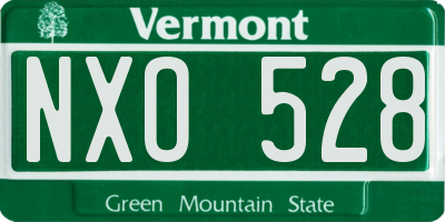 VT license plate NXO528