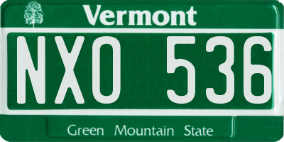 VT license plate NXO536
