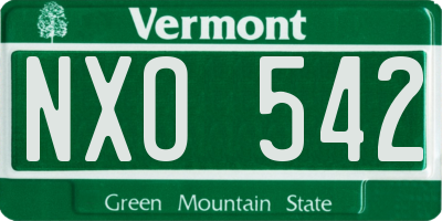 VT license plate NXO542
