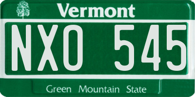 VT license plate NXO545