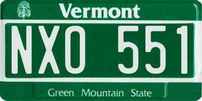 VT license plate NXO551