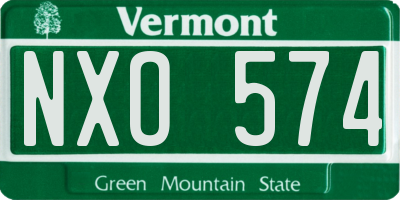 VT license plate NXO574