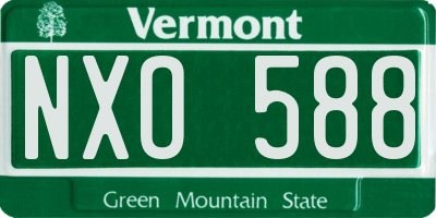 VT license plate NXO588