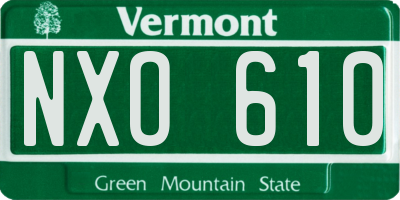 VT license plate NXO610
