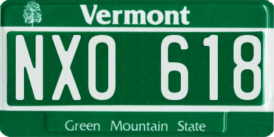 VT license plate NXO618