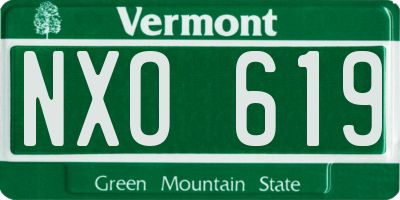 VT license plate NXO619