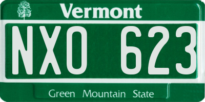 VT license plate NXO623