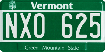 VT license plate NXO625