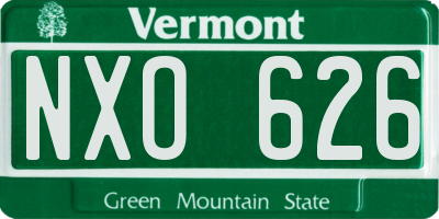 VT license plate NXO626
