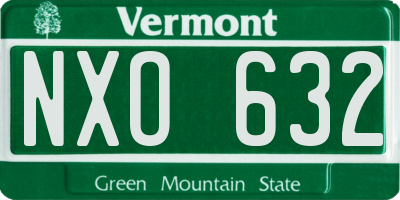 VT license plate NXO632