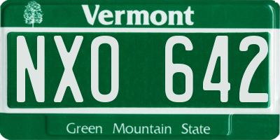 VT license plate NXO642