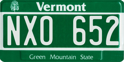 VT license plate NXO652