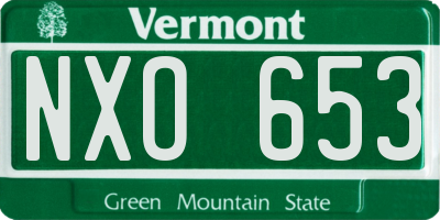 VT license plate NXO653