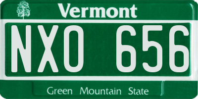 VT license plate NXO656