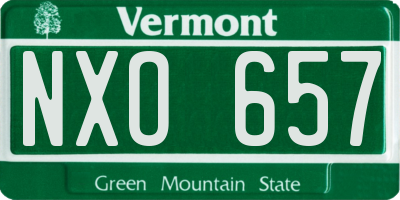 VT license plate NXO657
