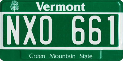 VT license plate NXO661