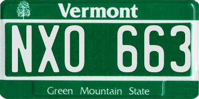 VT license plate NXO663