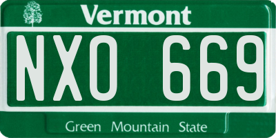 VT license plate NXO669